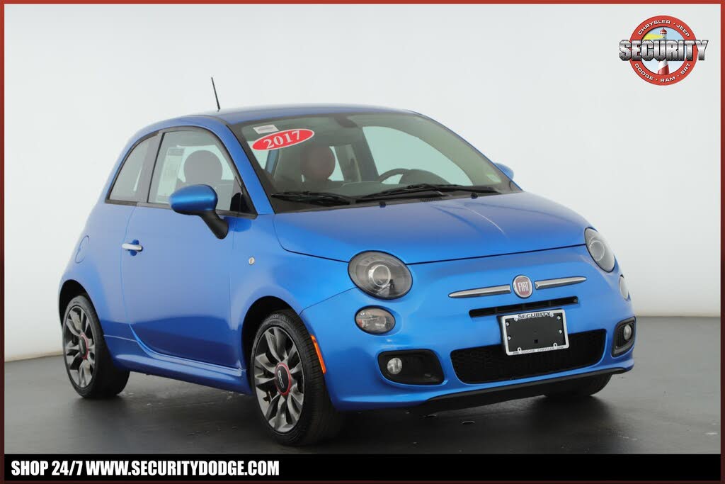 Blue Fiat 500