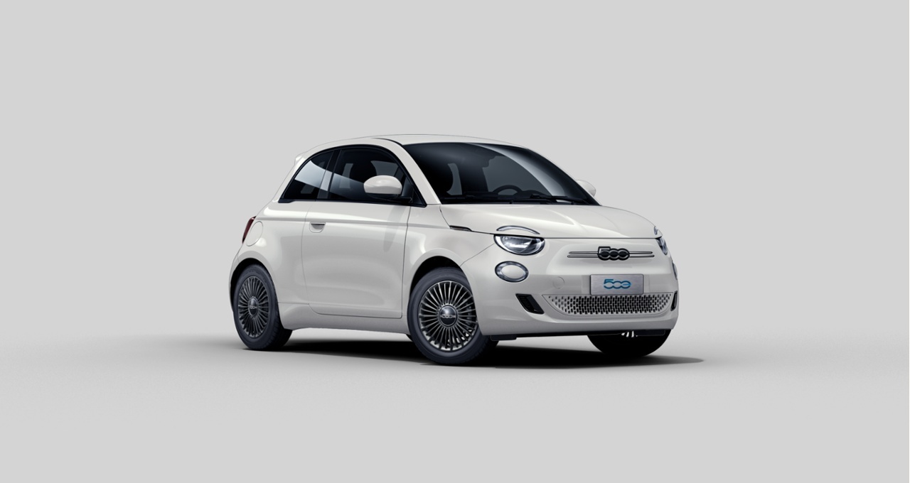 Fiat 500E Ice White Hero